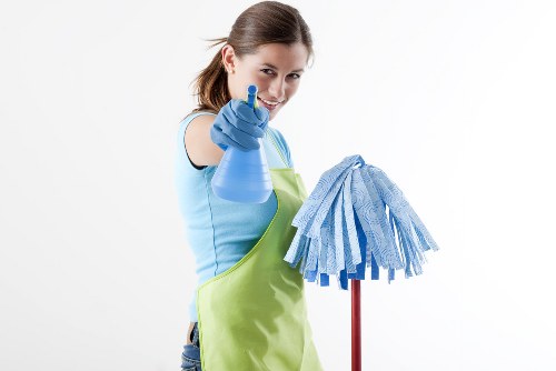 Professional oven cleaner in Westminster removing grease from a kitchen oven