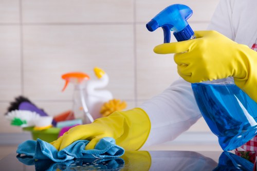 Commercial cleaners in Westminster maintaining an office workspace