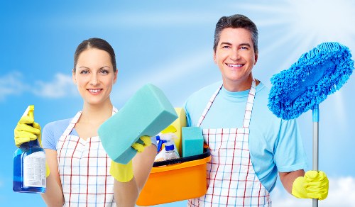 Cleaning team maintaining a Westminster office workspace