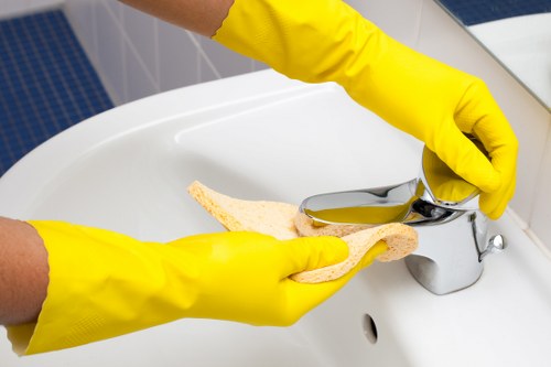 High-level glass cleaning equipment used on Westminster property
